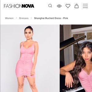 Fashion nova “Shangha”i ruched dress